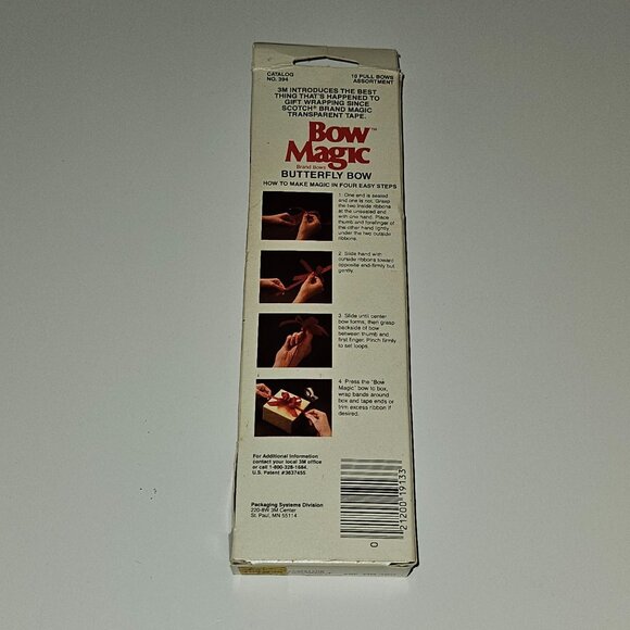 VTG 3M Bow Magic Butterfly Bow Lot 9 OPEN BOX Red White Green Gray 4" Diameter - Picture 3 of 8